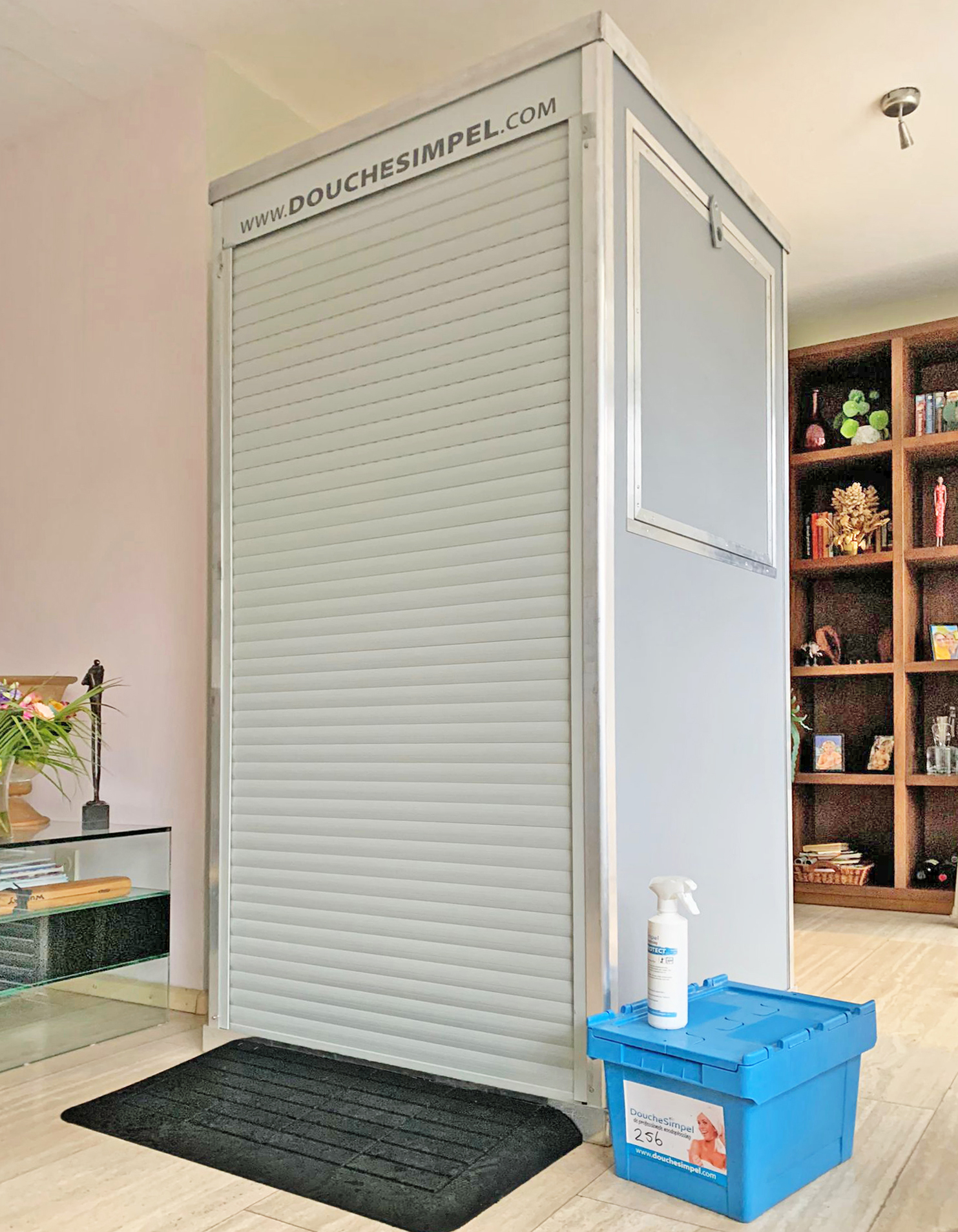 Douche huren tijdens verbouwing, tijdelijke douche verbouwing, huren